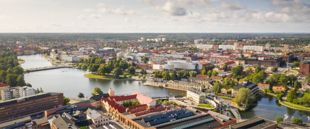 Flygfoto över Eskilstuna